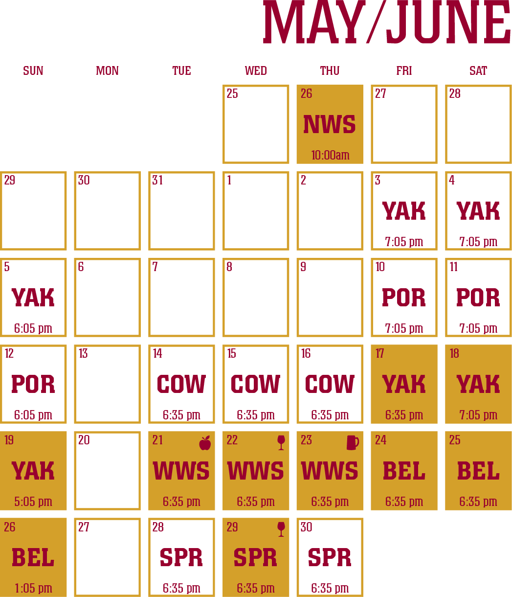 2022 Schedule Corvallis Knights Baseball